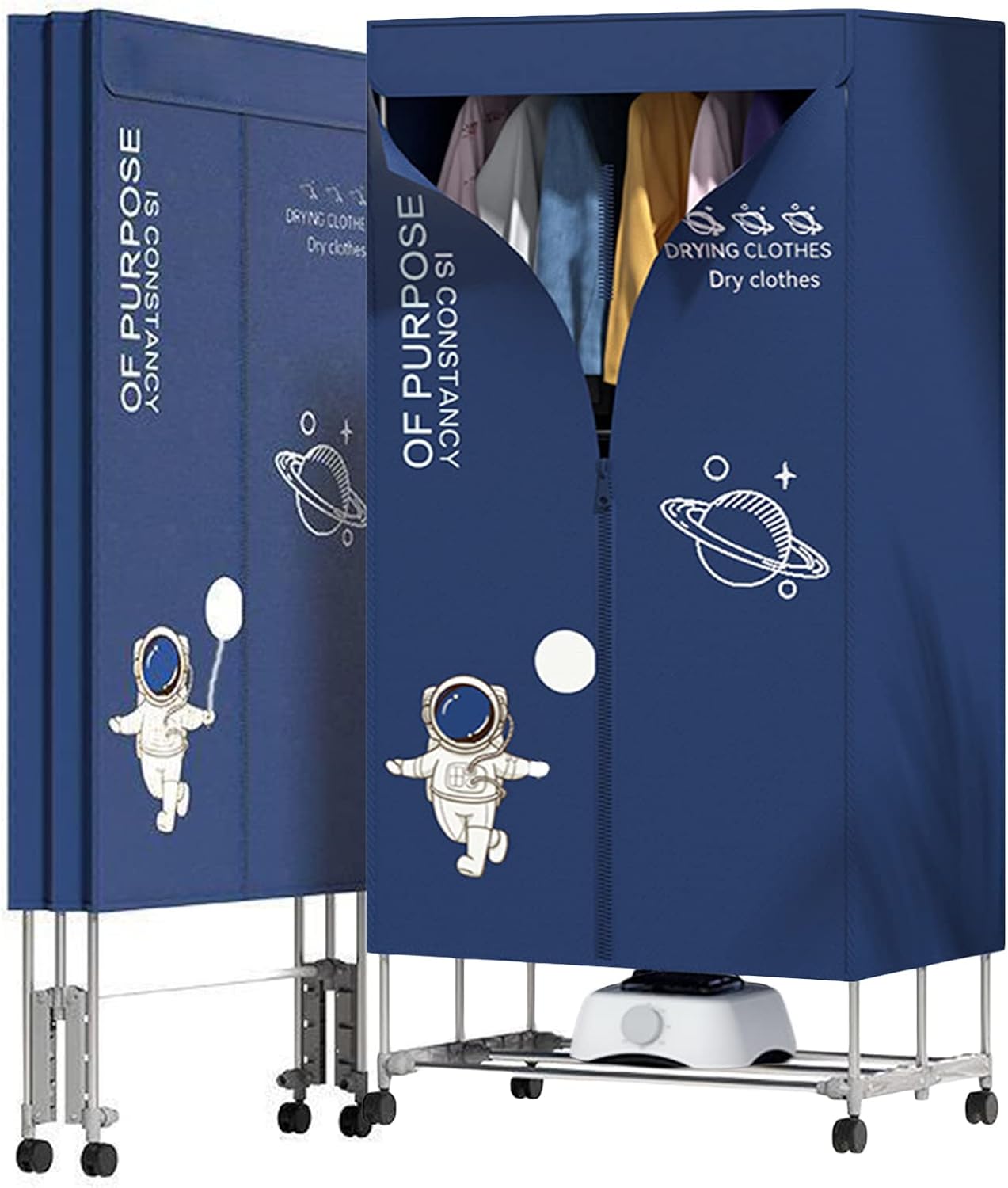 Electric Clothes Drying Rack Dryer Energy Saving Foldable Heated Clothes Airer Indoor 2-Tier Large Capacity Portable Dryer with 180mins Timer, Stainless Steel for Home The New