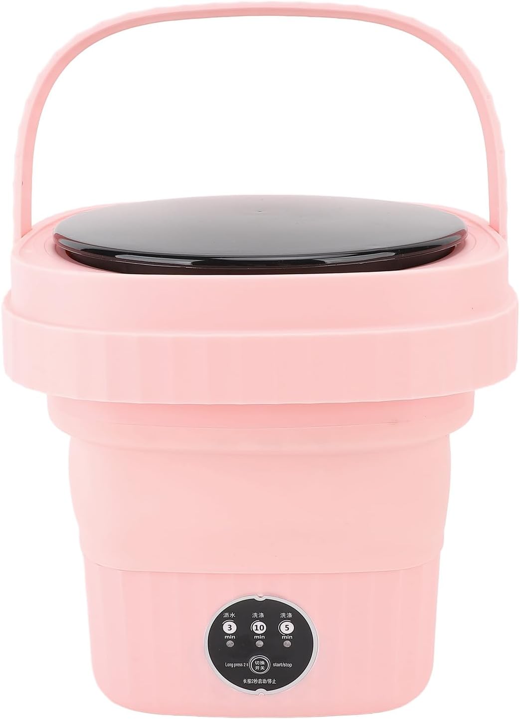 Portable Washing Machine 6L Foldable IPX4 Waterproof Mini Laundry Washer, Portable Travel Apartment Washer Mini Foldable Washer (US Plug)(Roseate)