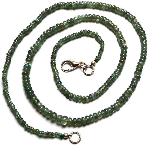 Very Very Rare Natural Gem Alexandrite Chrysoberyl Smooth 3 to 5MM Rondelle Beads Necklace 18
