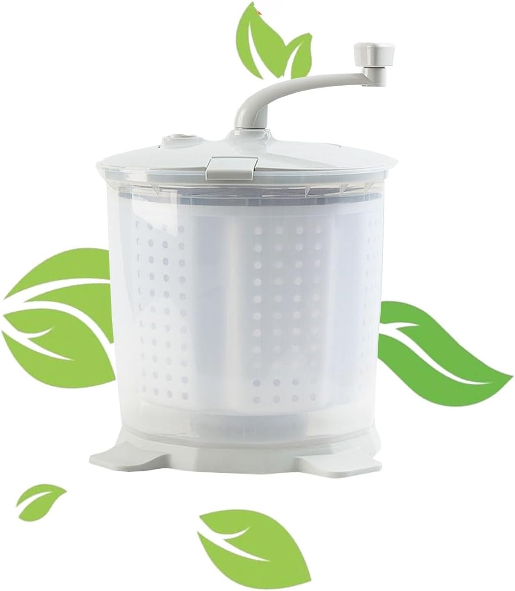 Generic Manual Washing Machine 40x33cm/16x13in Mini Portable Washing Machine With Drain Basket Deep Cleaning Small Washer For Laundry, Dorms, College, RV, Camping, White