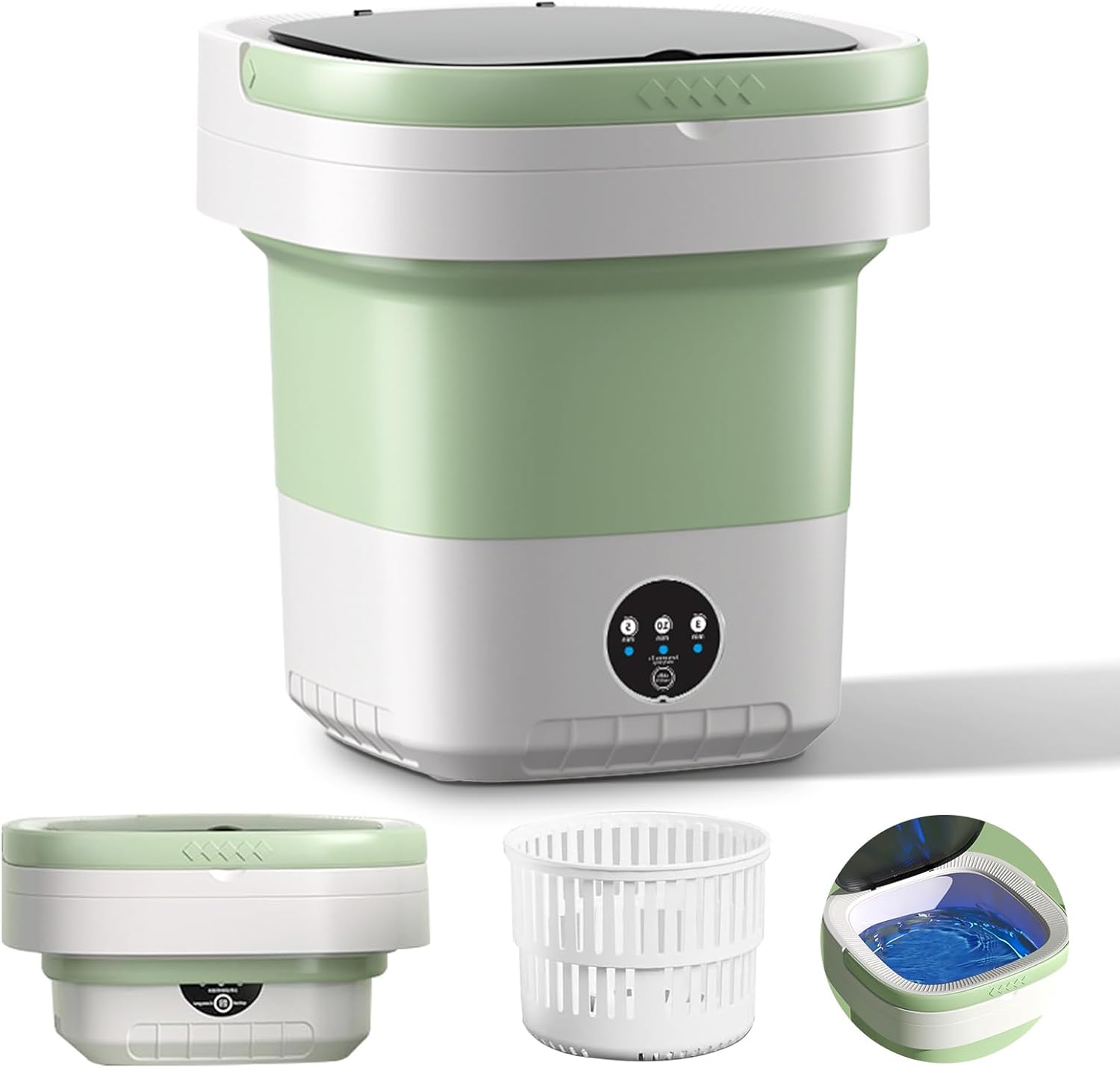 Mini Portable Washing Machine, 16L Collapsible Washing Machine, Compact, Foldable Washer for Baby Clothes, Socks, Underwear, Semi-Automatic, 3 Modes, Ideal for Travel, Camping, Apartments