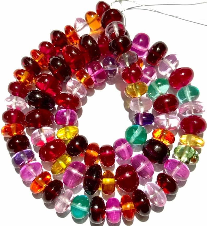 Natural Multi Sapphire roundelle Smooth Beads 8mm to 10mm 16 inch Long String Jewelry Making Gemstone Beads for Necklace Bracelet