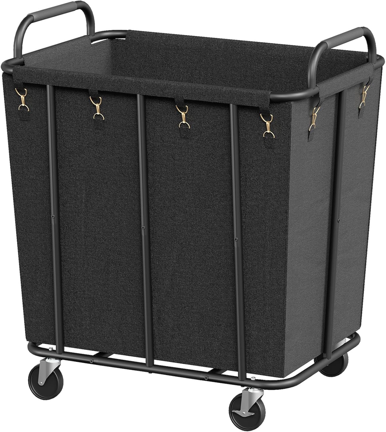 HOOBRO 106 Gal (400 L) Laundry Hamper with Lockable Wheels, Heavy Duty Rolling Laundry Cart, Laundry Sorter with Removable Bag, Laundry Basket Organizer, Waterproof Oxford Cloth, Black BB20XY01