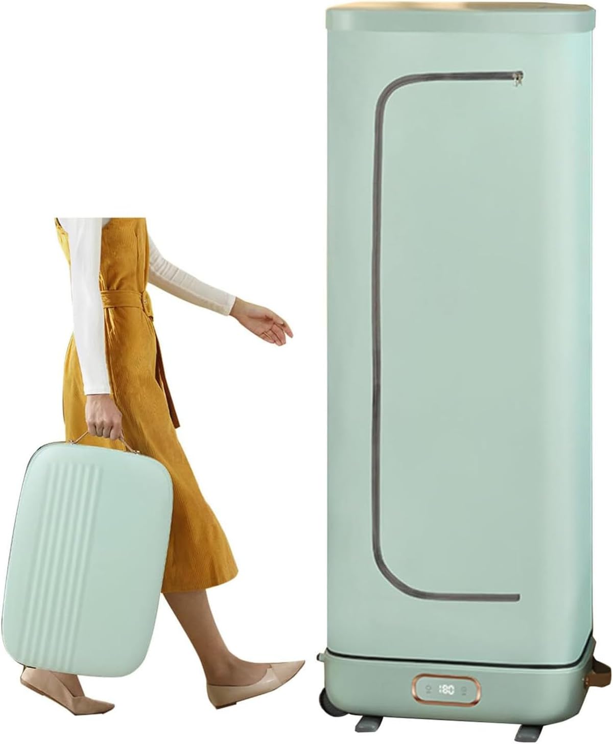 Folding Electric Clothes Dryer, Portable Heated Clothes Airer 800W Drying Machine, Mini Wardrobe Clothes Drying Rack with Automatic Timer (30-180 Min), Easy Assembly, for Indoor, Apartment, Travel