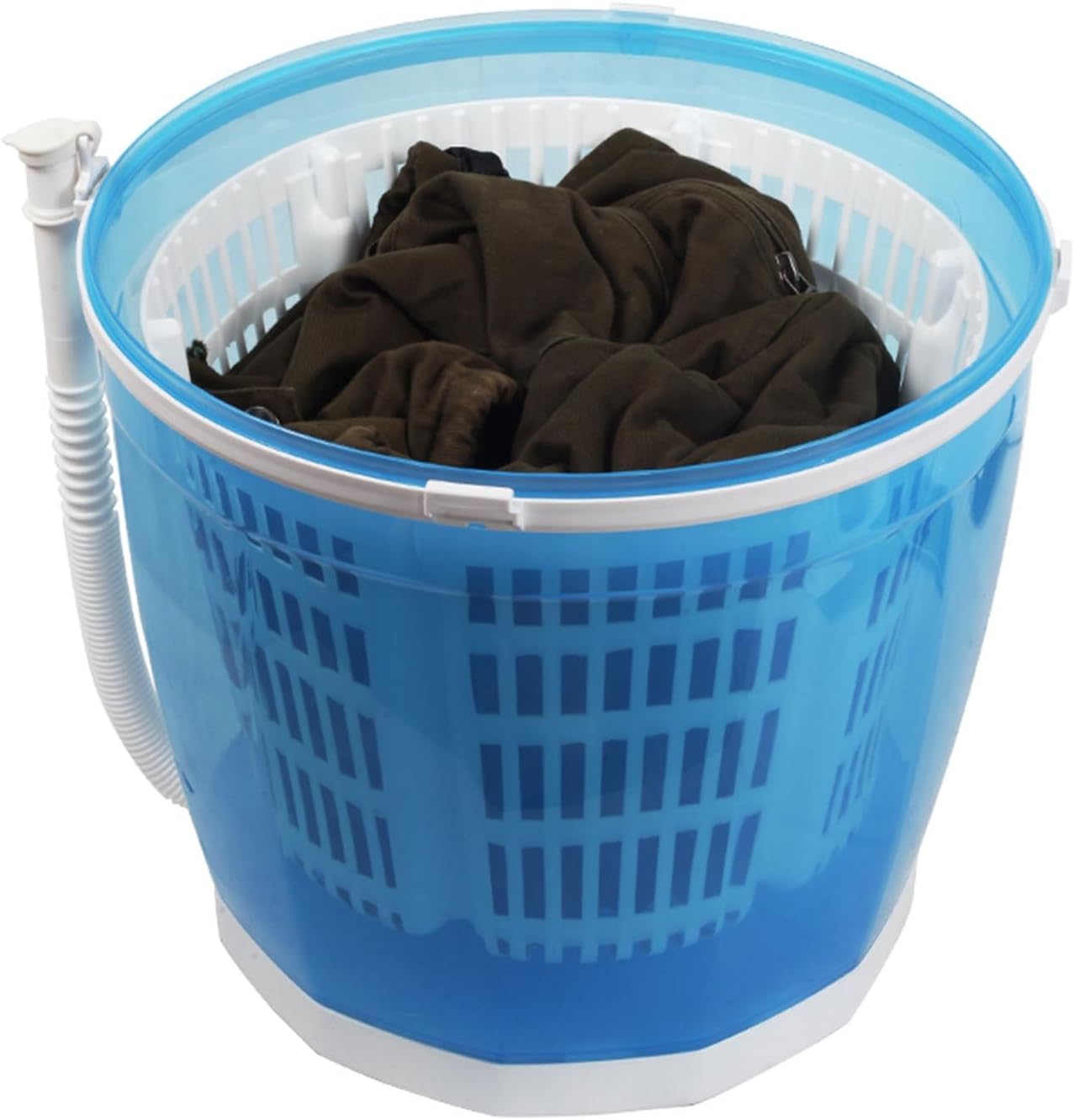 Mini Portable Washing Machine Manual Clothes Washer Built-in Drain Wash and Spin Cycle Combo Non Electric Camping Travel Laundry