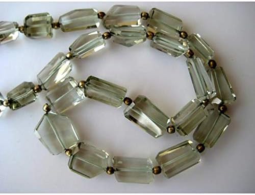 1 Strand Natural Green Amethyst Beads, Nugget Beads, Step Cut, AAA Gems, Faceted Gemstones, 14x12 to 20x6mm 19 Inch Long Long Code-HIGH-15872