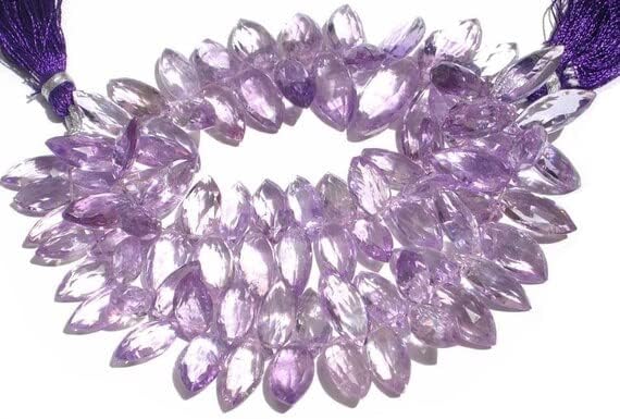 Pink Amethyst Faceted Marquise Briolette Size 11x5.5-14x7 mm 4