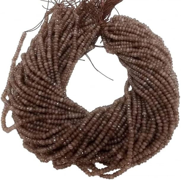 Chocolate Moonstone Chalcedony Rondelle Beads Measure 3-4mm 13.5 Inch lot of 5 Strands Chik-STRD- 92837