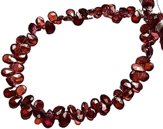 6.6 Inch Natural Gemstone Faceted Beads Pear Shape Beads Briolettes Very Rare Red Garnet 5 to 6.5 MM lot of 10 Strands CHIK-STRD-95021