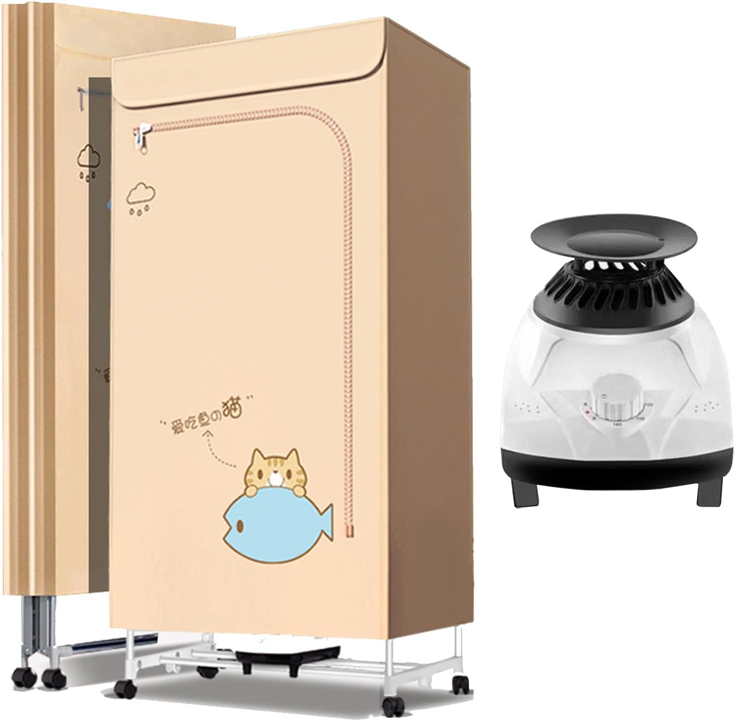 Heated Clothes Drying Rack,Heated Clothes Drying Rack,Portable Clothes Dryer Travel Mini Dryer Machine with Temperature Controller 60-70℃, Electric Clothes Drying for Apartments, Families 1 S