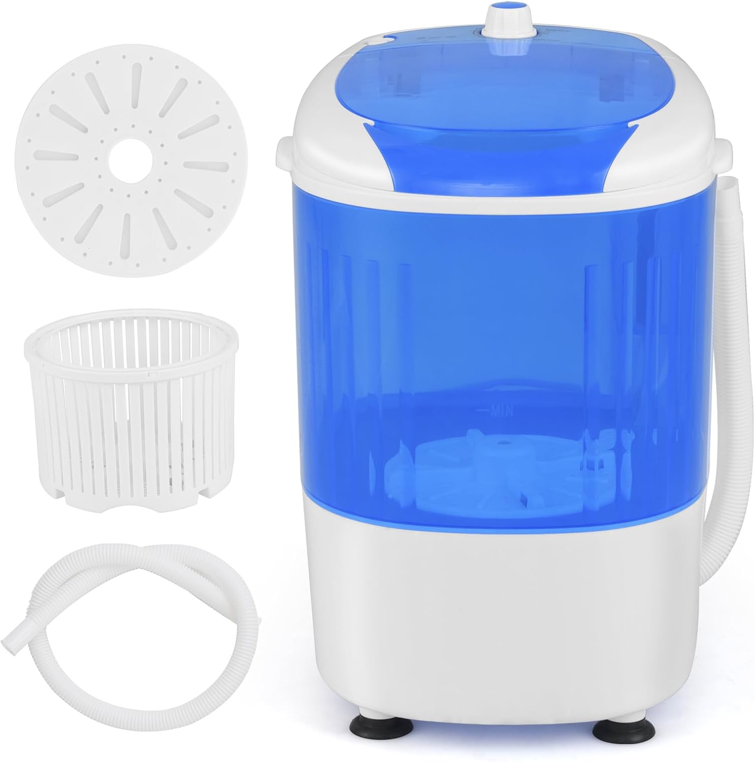 ARLIME Mini Washer and Dryer Combo, 5.5 Lbs Mini Laundry Washer, Semi-automatic Washing Machine with Drain Hose & Spin Tub, Small Washing Machine for Drom RV Apartment (Blue)