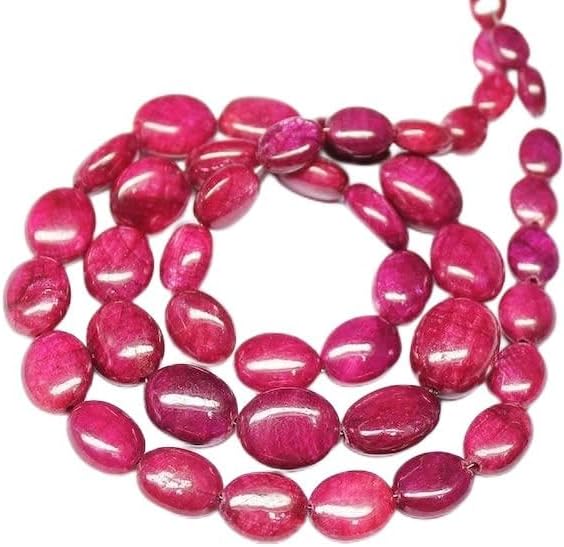 BEADS GEMSTONE Africa Blood Red Ruby Smooth Oval Loose Gemstone Beads 16 Inch Long 5mm 13mm Code-HIGH-20968