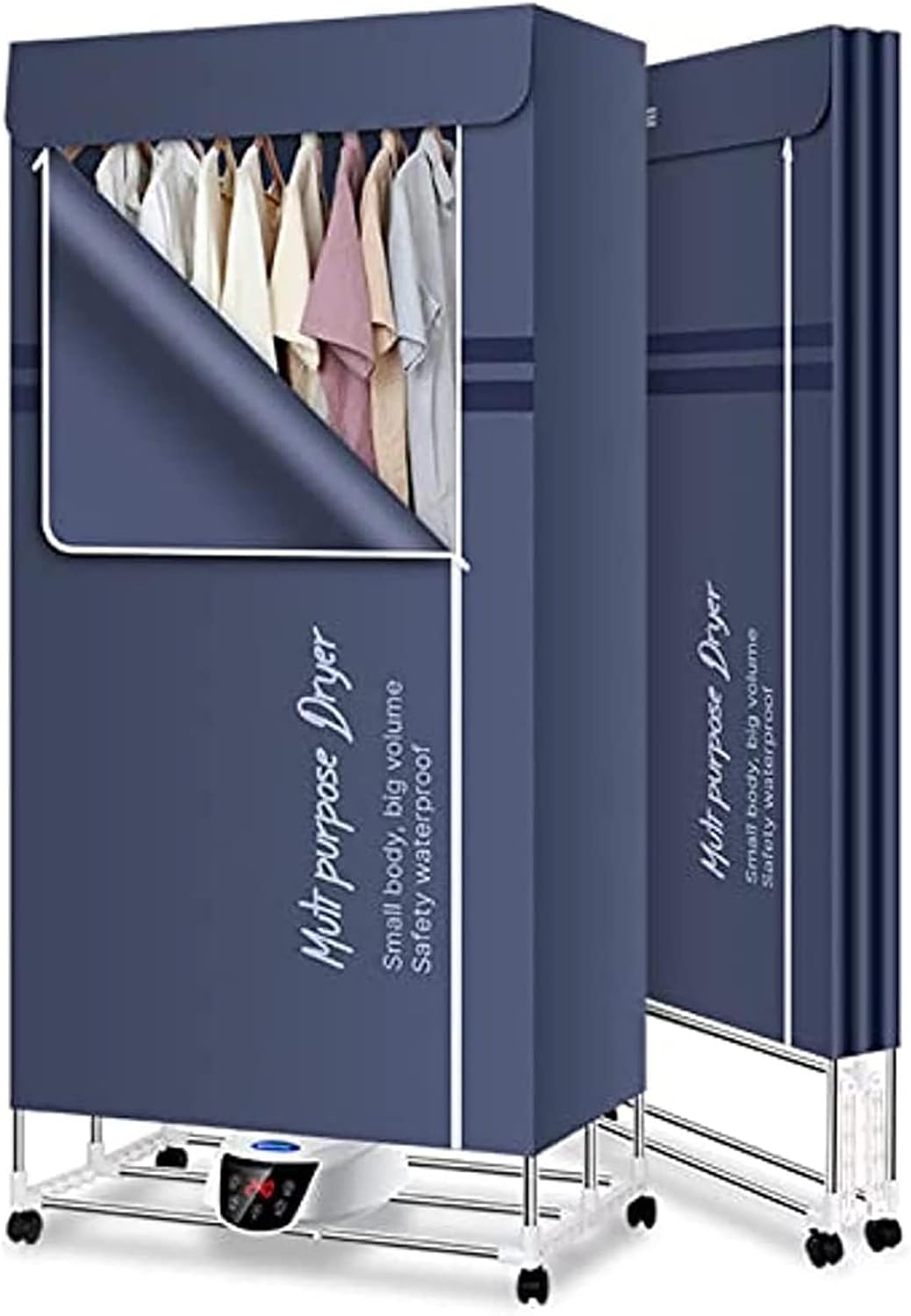 Indoor Heated Clothes Drying Rack - Energy Saving Electric Clothes Drying Rack with Cover - Foldable Heated Clothes Drying Rack (B 3)