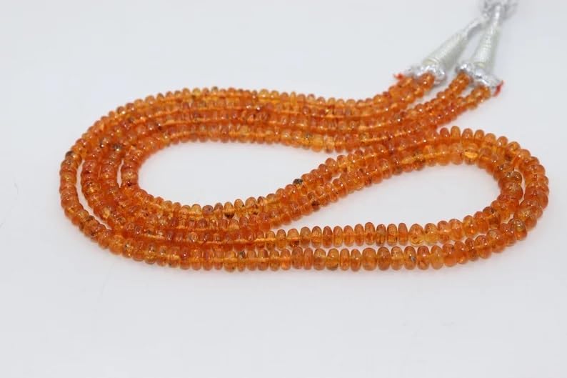 Spessartite Garnet Smooth Rondelle Beads 4-6 mm AAA Mandarin Garnet Beads Orange Garnet Smooth Beads Fanta Garnet Plain Beads