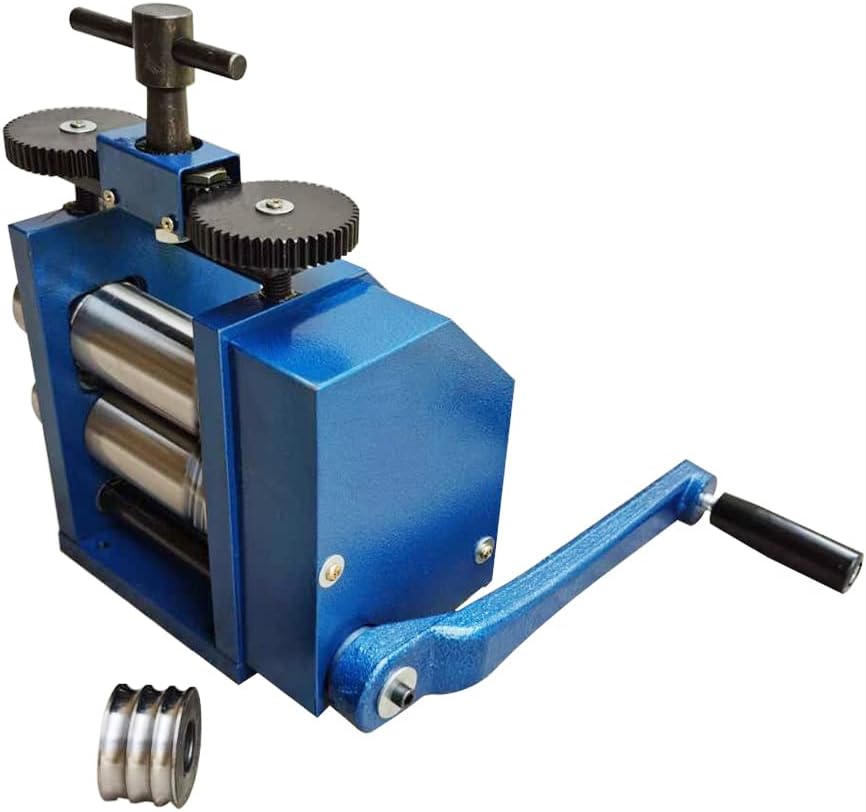 MuChaIOAK Manual Rolling Mill Machine, Manual Combination Rolling Mill Machine, Roller Jewelry Press, Combination Rolling Mill Machine Roller for Metal Sheet/Wire/Flat Pressing 3