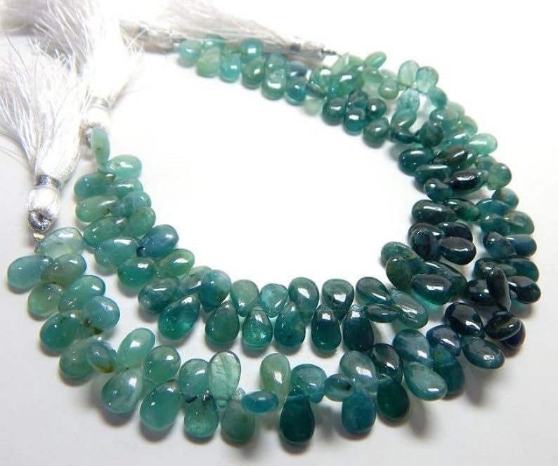 9 inch Strand of Natural grandidierite 12x7-9x6mm pear Smooth briolette Beads for DIY Jewelry Making. |BRIO_03547