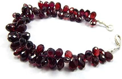 13 inch natural beads strand of 5x8-6x10mm faceted drop garnet gemstone briolletes beads for DIY jewelry - necklace, bracelet, earring, ring.