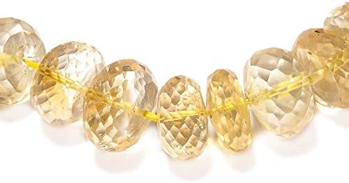 Faceted Citrine Rondelles, Huge 11mm Citrine Beads Strand 5 Inches Code-HIGH-49447