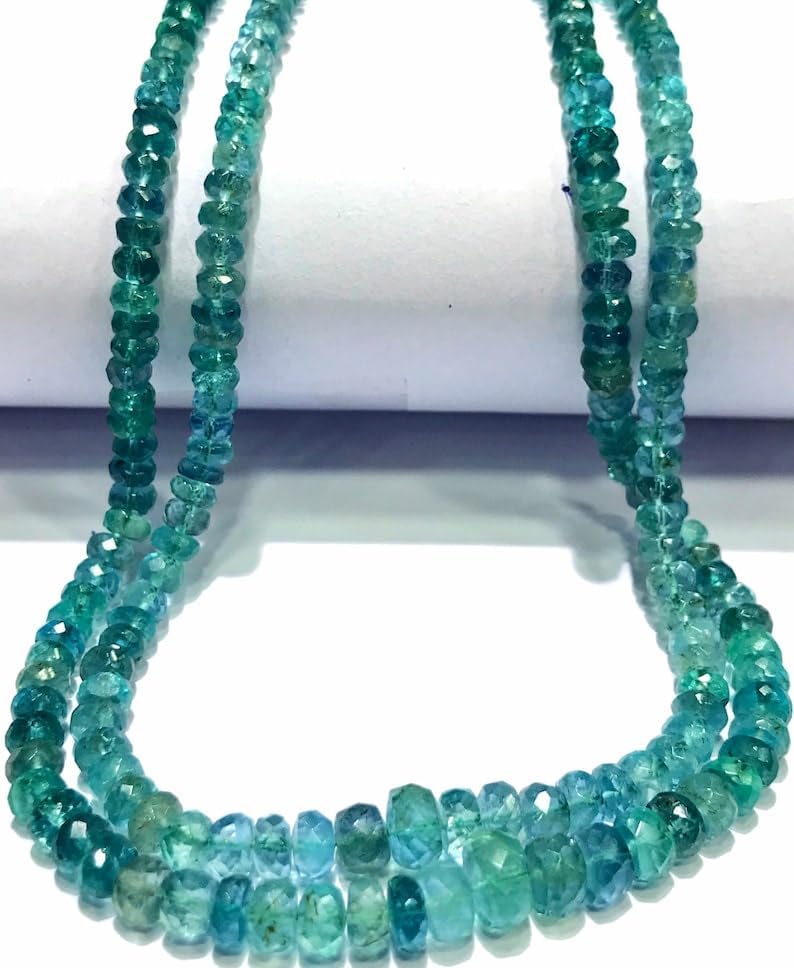 Natural 2 Strand Necklace roundelle facated Beads 3.5-5 MM 18 inch Long String Jewelry Making Gemstone Beads for Necklace Bracelet