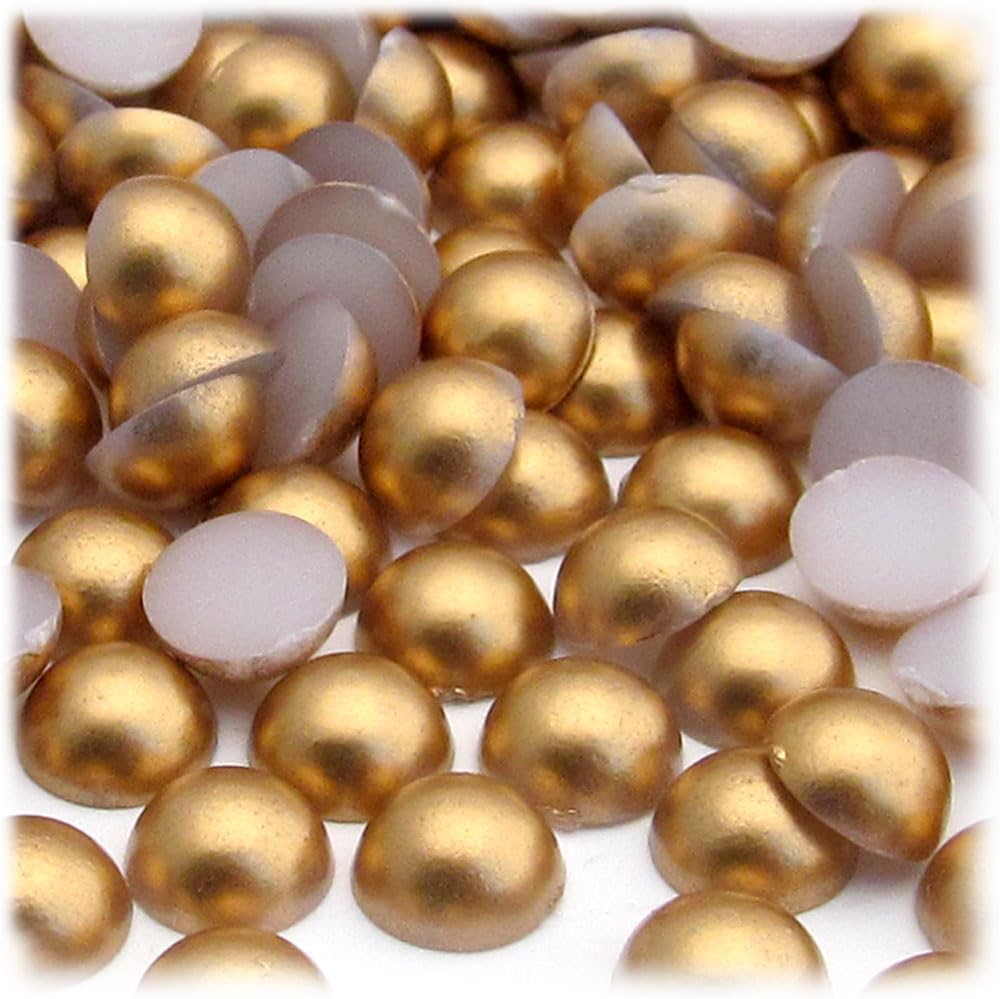 The Crafts Outlet 10000-pc Pearl Finish Half Dome Beads, Round, 10mm, Golden Caramel Brown