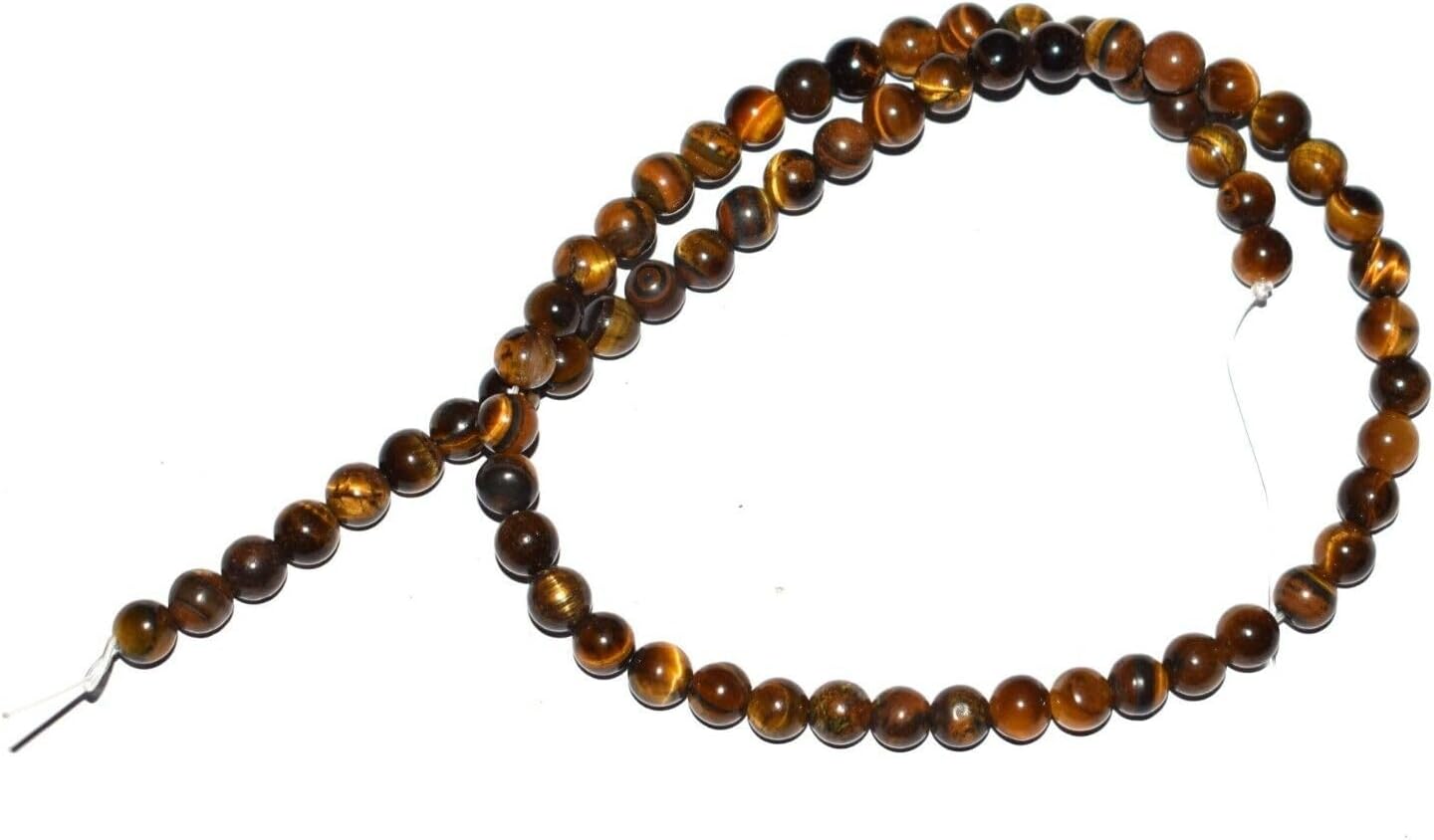 Natural Tiger's Eye Gemstone 6 mm Round Smooth Beads 13 in Loose 100 Strand CHIK-STRD-88359