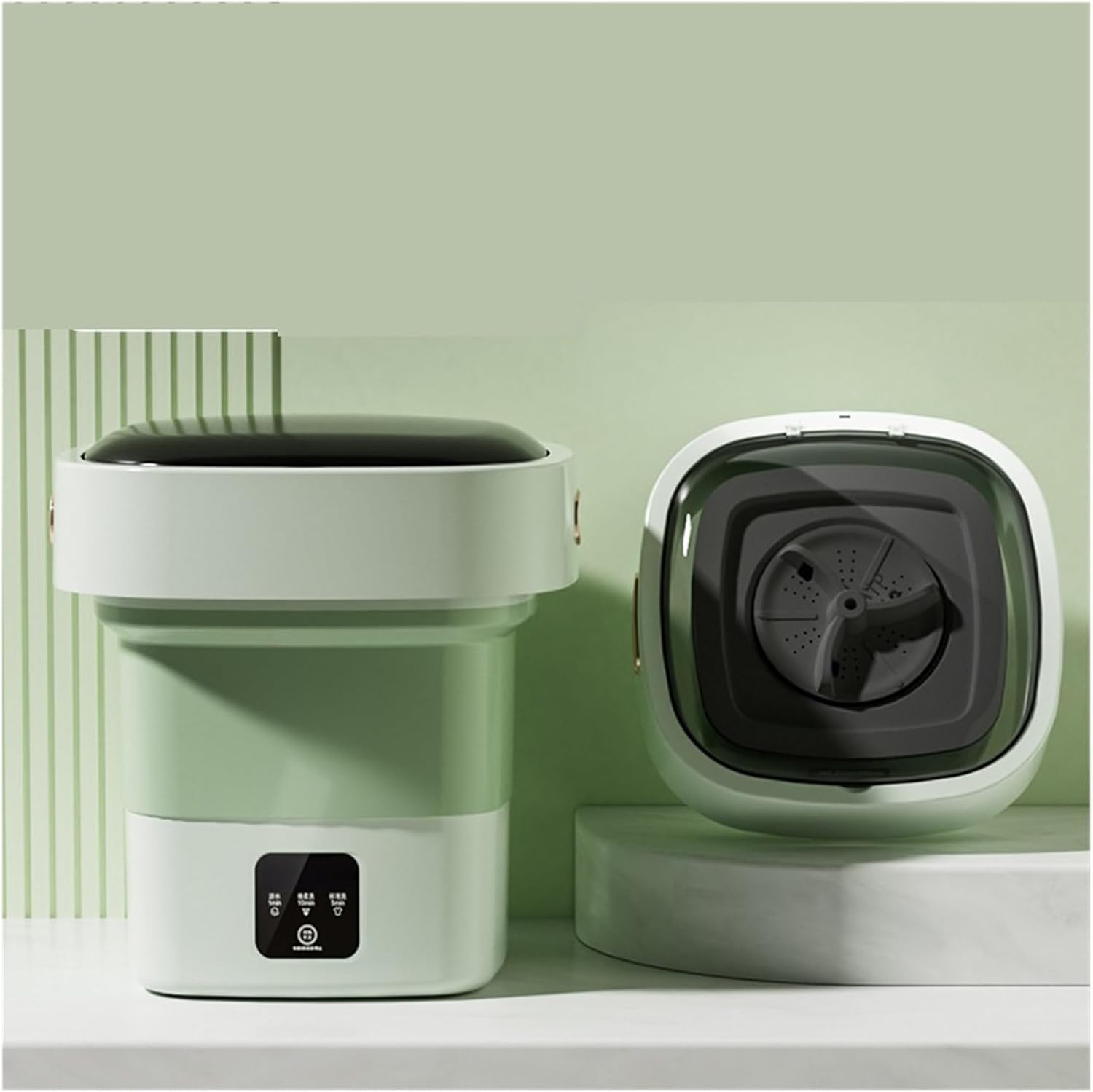 Compact Laundry. Portable Washing Machine,Folding Washing Machine, Deep Cleaning Underwear, Small Clothes .Portable(Green)