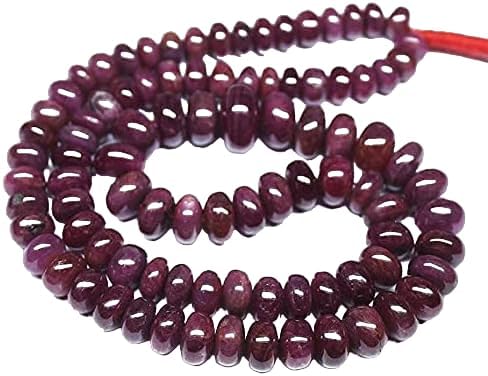 Beads Gemstone Natural Untreated Red Ruby Smooth Gemstone Rondelle Gemstone Loose Craft Beads Strand 18 Inch Long 6mm to 11mm CHIK-STRD-64359