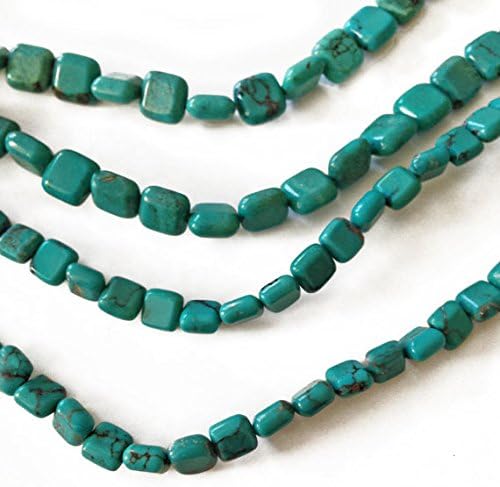 turquoise smooth squares 8x8mm 64 beads