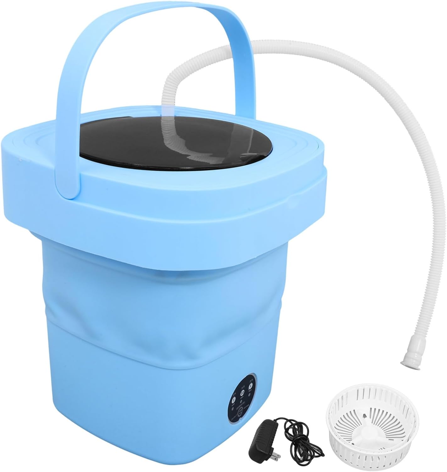 DOITOOL Portable Mini Washing Machine Foldable Design Capacity with Drainage Basket and US Plug Compact Laundry Cleaner for Dorms Apartments Travel Small Clothes