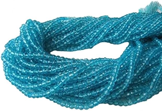 Blue Coated Quartz Bead, Micro Faceted Rondelle Beads, 4mm Beads, 14 Inch lot of 5 Strands Chik-STRD- 93452