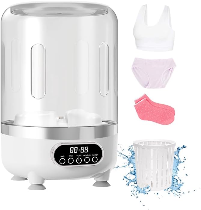 Roliwils Underwear Washing Machine | Automatic Mini Washing Machine, Portable spin dry | For underwear, socks, baby clothes | mini washing machine for travel, dorm, RV | Saves water and time