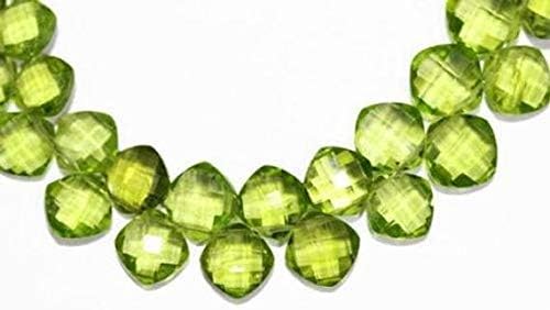 1 strand arizona peridot cushion cut square faceted 4 pairs strand gemstone beads, jewelry supplies for jewelry making, bulk beads, for meditation jewellery gemstone 8mm