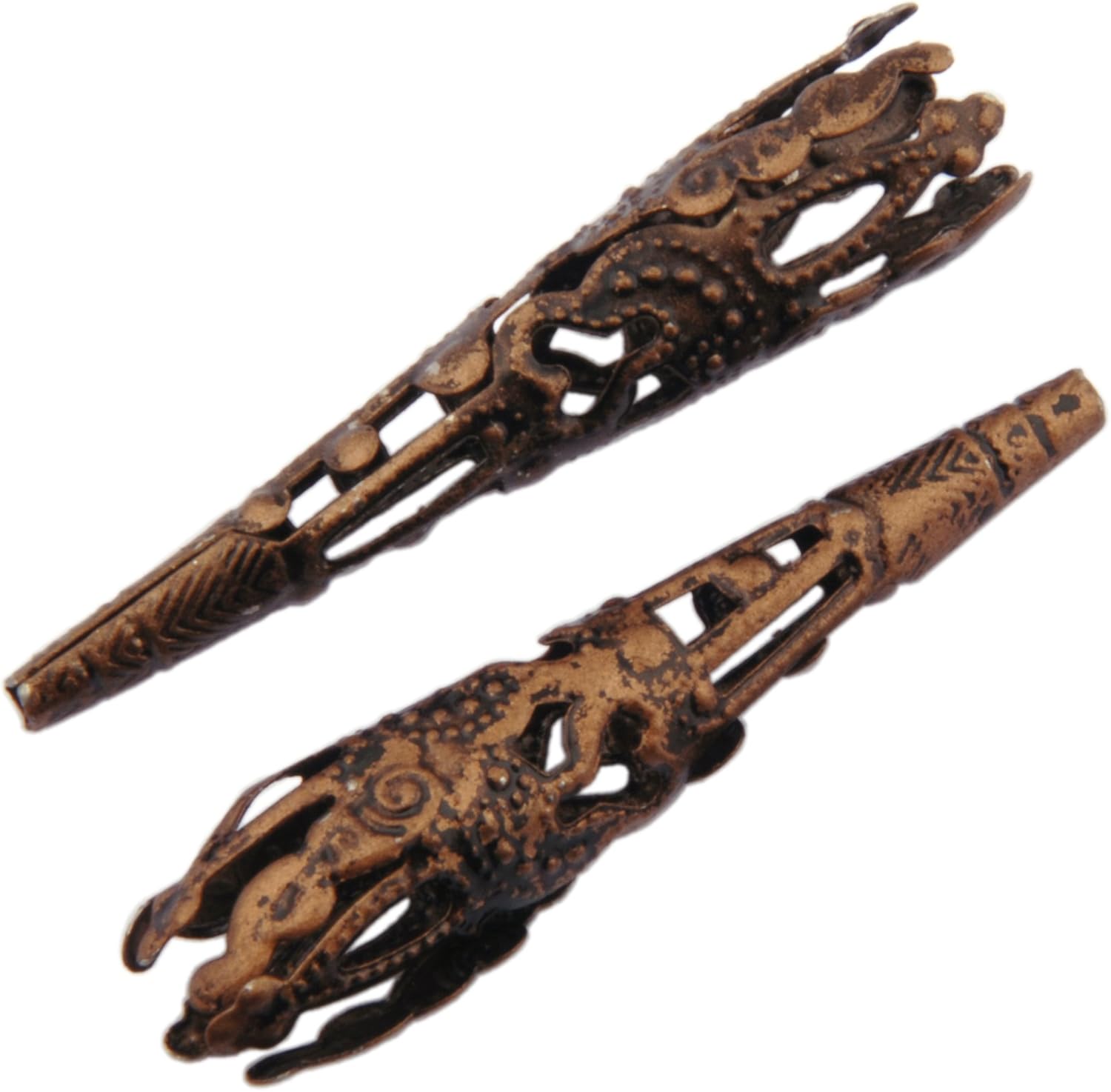 *BULK PURCHASE* Bolo Tips/Bead Cap 41mm Antique Copper Tone - 60pcs