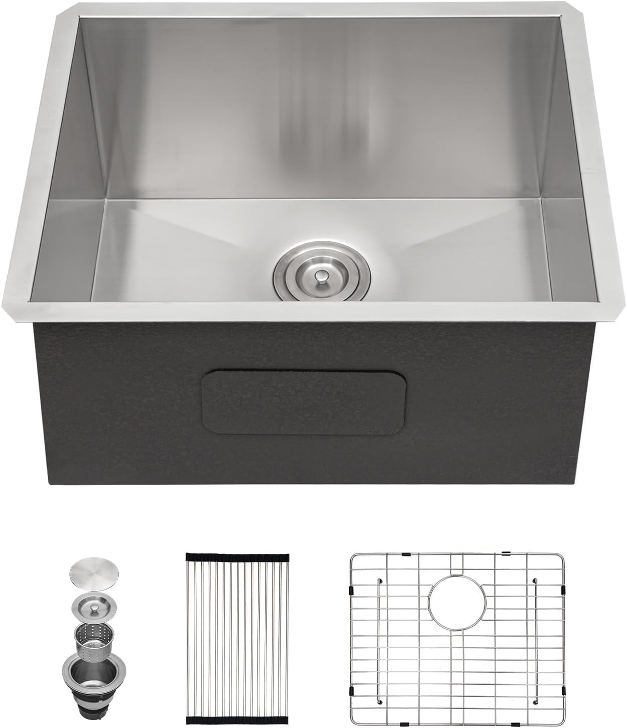 Mocoloo 21 Inch Laundry Sink - 21 x 18 Undermount Utility Sinks 16 Gauge Single Bowl Stainless Steel Utility Sink 12 Inch Deep Laundry Room Sinks Under Counter Seamless Handmade Basin
