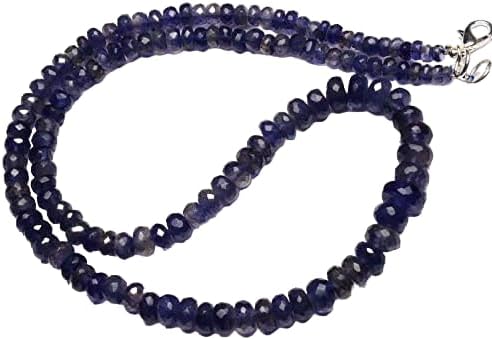 Hand_Crafted 16 Inch Natural Iolite 4-8 mm rondelle Faceted Beads for Jewelry Making YO-NECK-18226