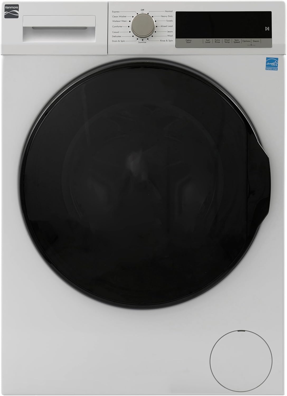 Kenmore 2.2 cu. ft. Compact Front Load Washer with Wrinkle Relaxing Steam Treatment - Reduce Laundry Time with Accela & Express Wash - LED - ENERGY STAR Certified - White