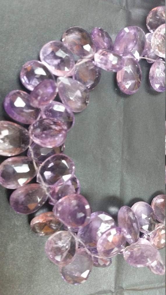 Natural Pink Amethyst Faceted Pear Shape Approx 17x12mm 8 Inch Long Strand. Code-HIGH-50889