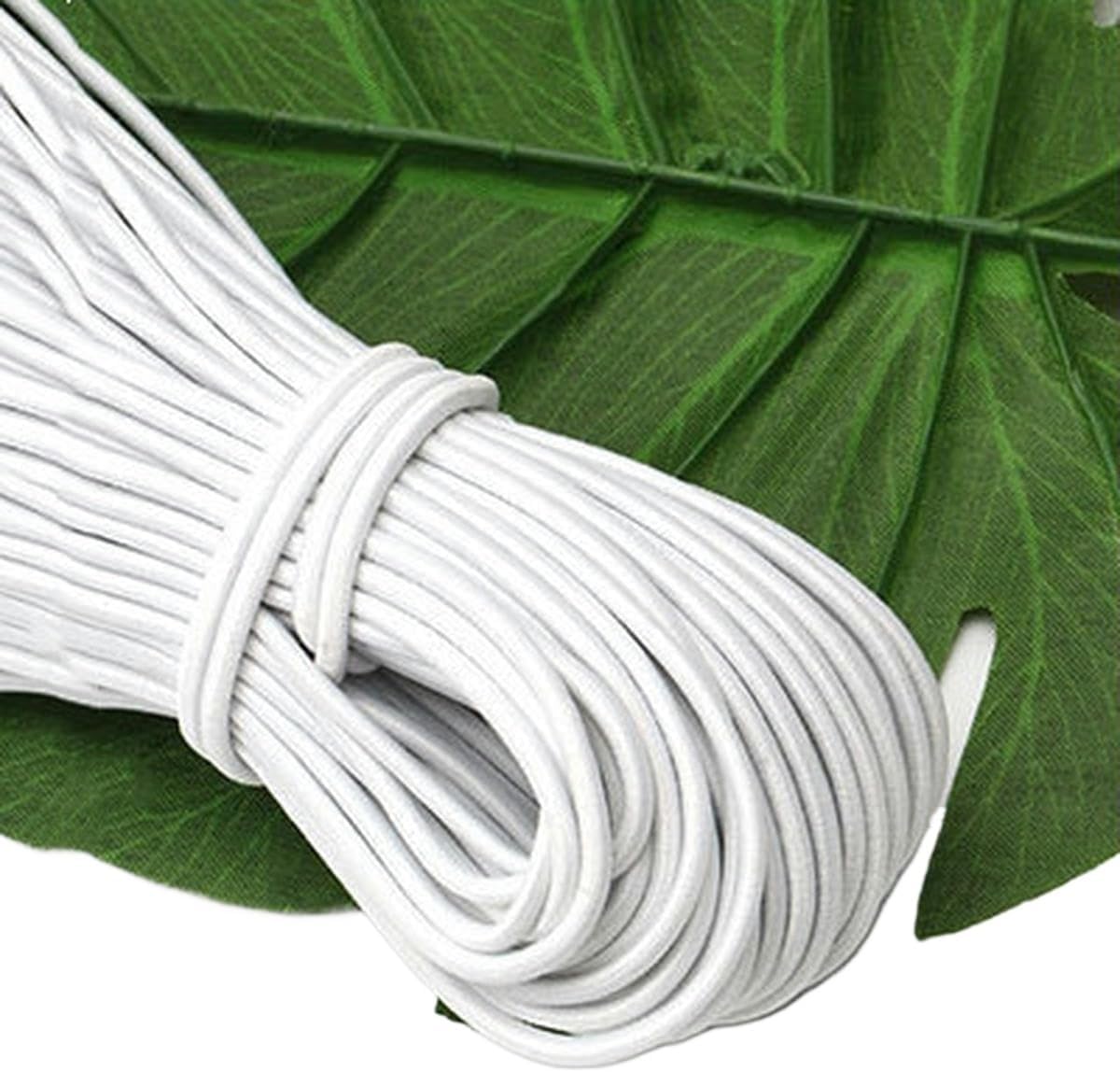 Beading Cords & Threads, 1mm-15mm Stretchy String Cord for DIY Sewing, Elastic Rope Rubber Band Line Accessories, 1 Pcs(White 12mm,5M)