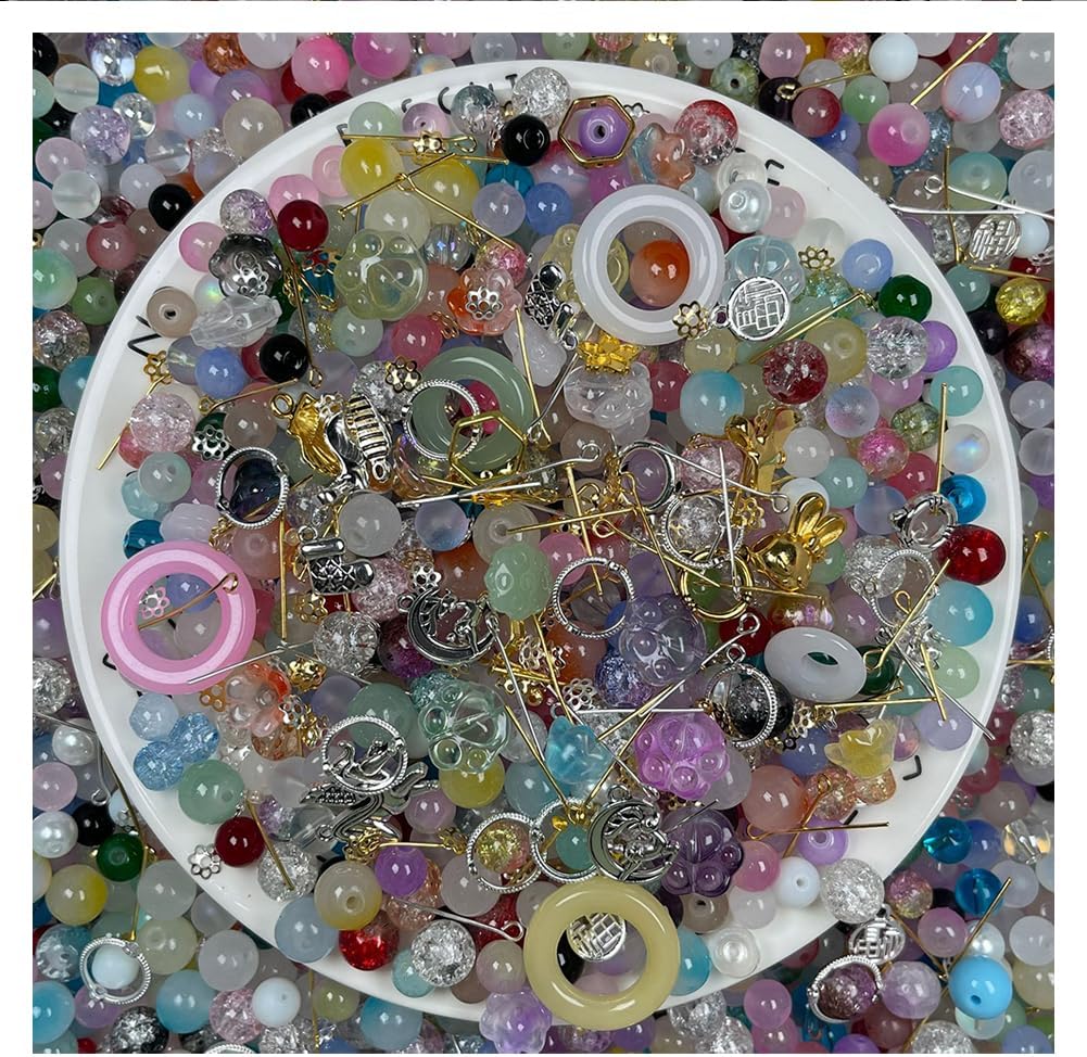 6PCS Glass Beads Have Elegant Effect and can be Used as DIY Decorative Materials for Beaded Hairpins and Jewelry Clasps in The Art of Clothing.(Mixed Colors)