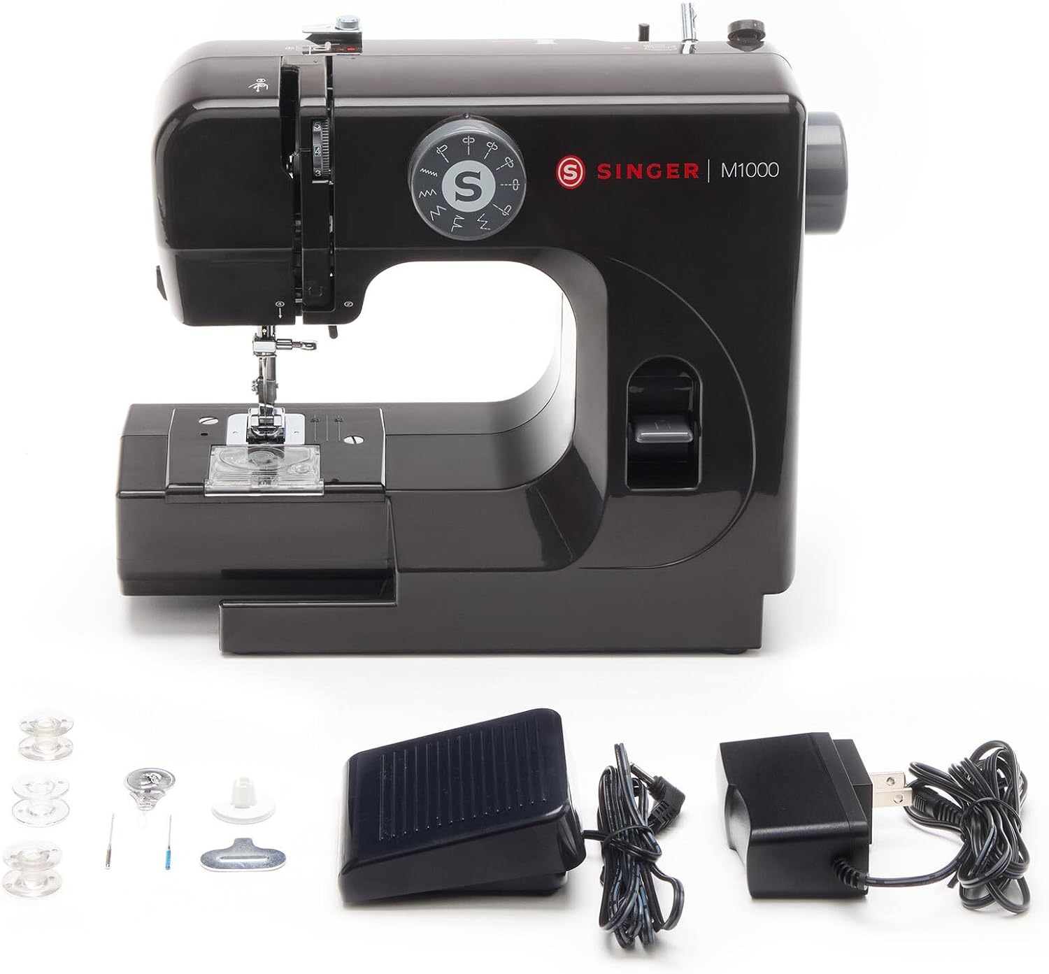 SINGER M1000 Mending Machine | Compact, Lightweight & Portable With 32 Stitch Applications & LED Light | Great for Light to Medium Weight Fabrics & Repairs - Black