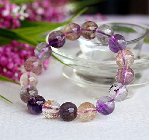 JEWELZ 1 strands natural purple pink red mix super seven 7 bracelet round ????7, melody stone 12mm 04049