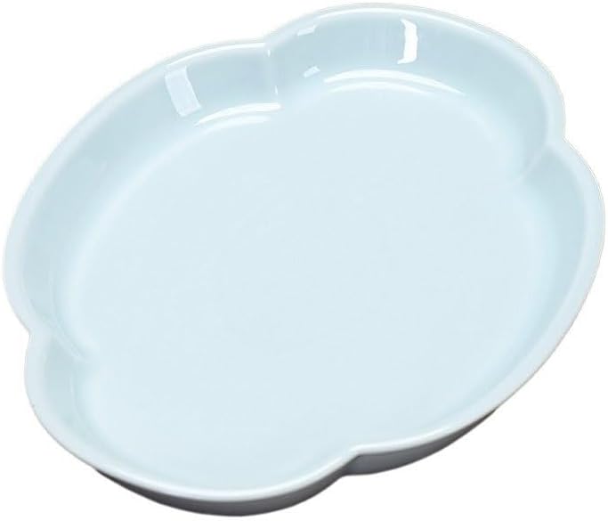 Tray Chinese Style Begonia Pot Holder Ceramic Tray Tea Tray Tea Restaurant Tea Tray Fruit Tray Nut Snack Tray Serving Trays(Cyan)