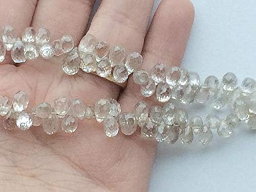1 Strand Natural Zircon Bead Briolettes, Zircon Faceted Drops, Cz Beads, Champagne Zircon, Zircon Necklace, Faceted Zircon, 4x6mm to 5x7m 8 Inch Long Long Code-HIGH-17140