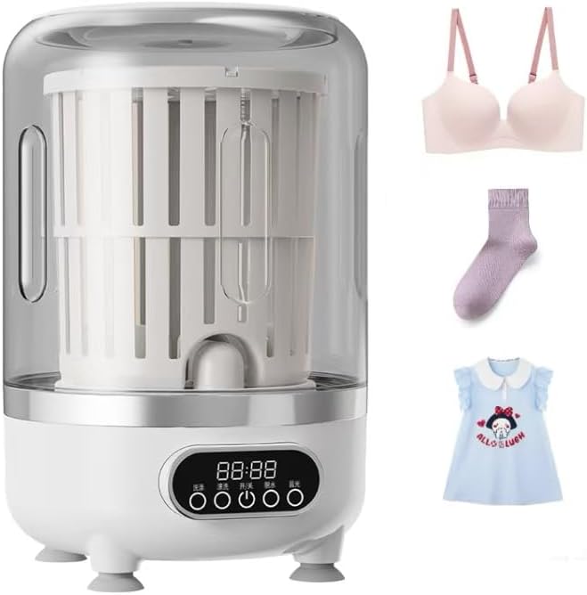 Portable Underwear Washer - Cordless & Rechargeable Mini Laundry System，Complete Compact Washer/Spinner for Delicates: Bras, Underwear, Socks & Baby Clothes (white)