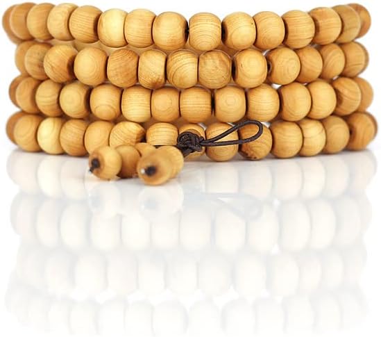 崖柏素珠珠手链手串项链民族风佛珠手链手串饰品工艺(崖柏珠手工8*10)