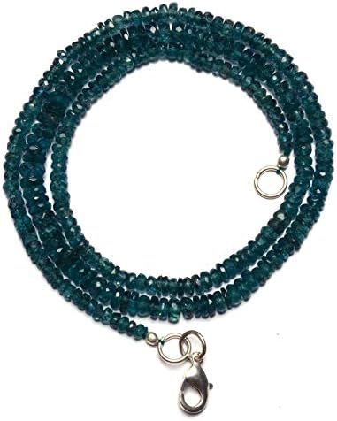 Natural Gemstone Rare Green Color Kyanite 3 to 5MM Faceted Rondelle Beads 19 Inch Full Strand Fine Quality Beads Complete Necklace