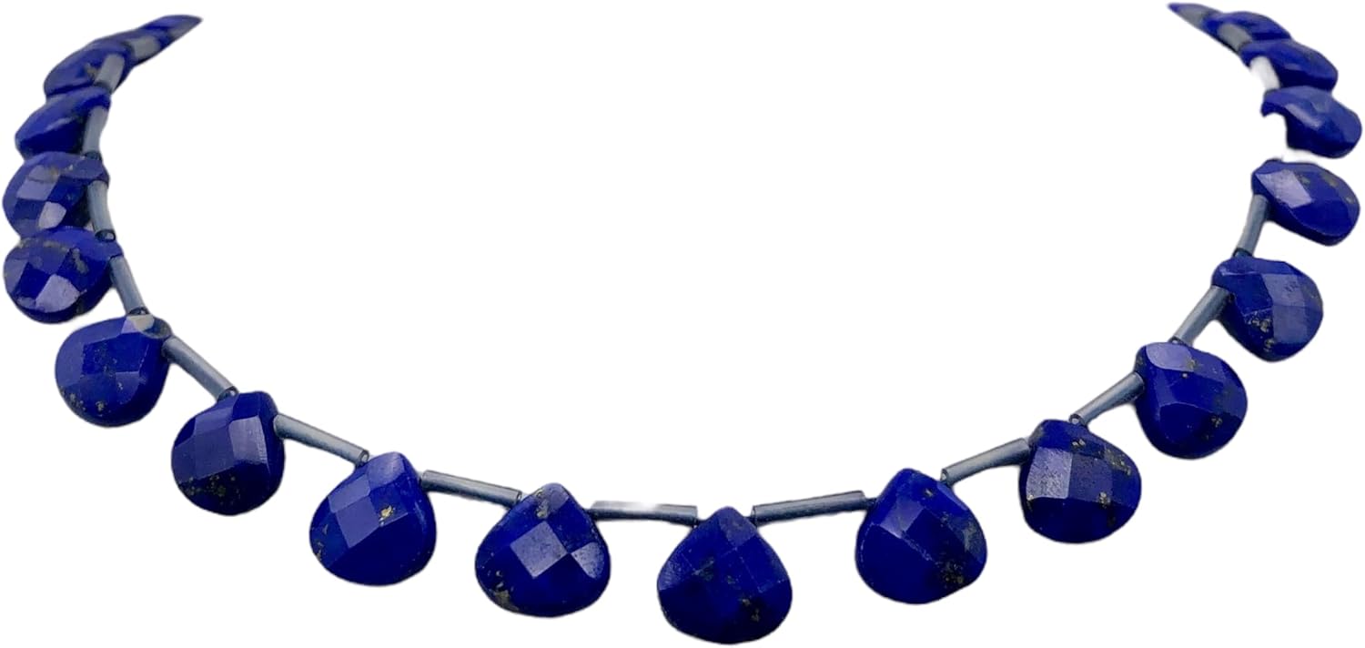 Fabulous Lapis Faceted 10x10mm Briolette Bead Strand 107259 for Jewelry Making
