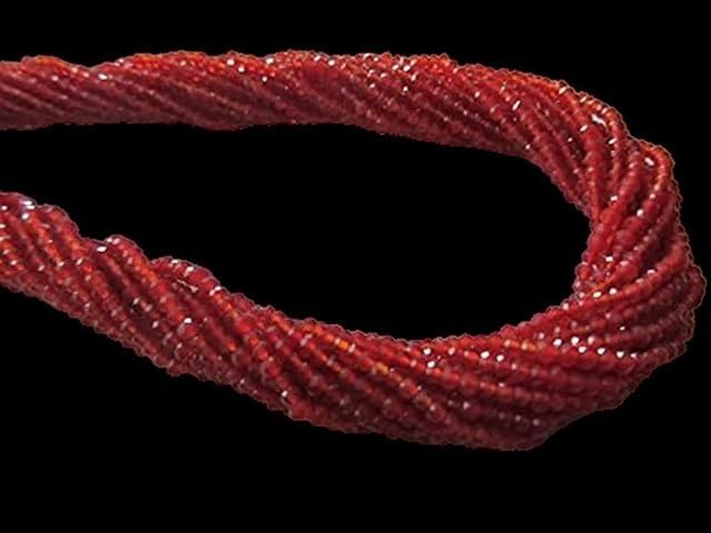 Natural Carnelian 14 Inches Faceted Rondelle Beads lot of 5 Strands Chik-STRD- 91529