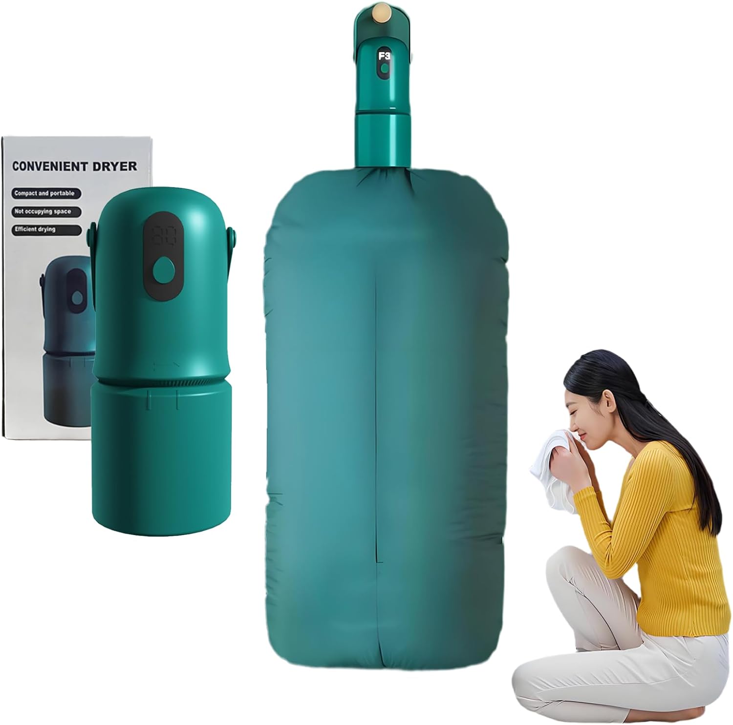 Mini Portable Clothes Dryer,Mini Clothes Dryer Machine,30 Minute Fast Drying Without Damaging Clothes,3-speed Intelligent Shutdown Mode,Suitable for Travel,Apartment,RV