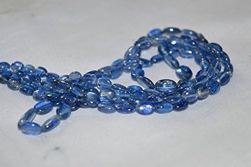 Natural Kyanite 4x6 to 7x12mm plain oval beads, kyanite beads, kyanite loose gemstone beads necklace 18
